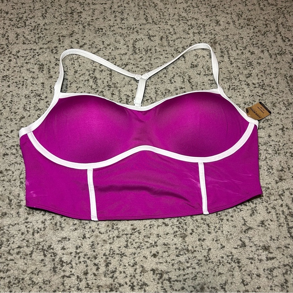 NWT PINK Active Ultimate Purple & White Sports Bra Size XL